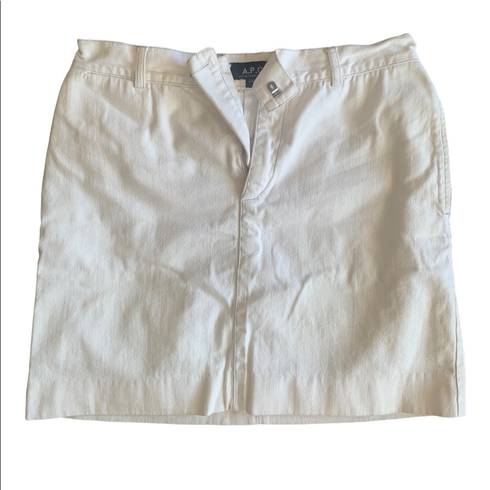 APC IVORY DENIM MINI SKIRT - SIZE SMALL / EU 36